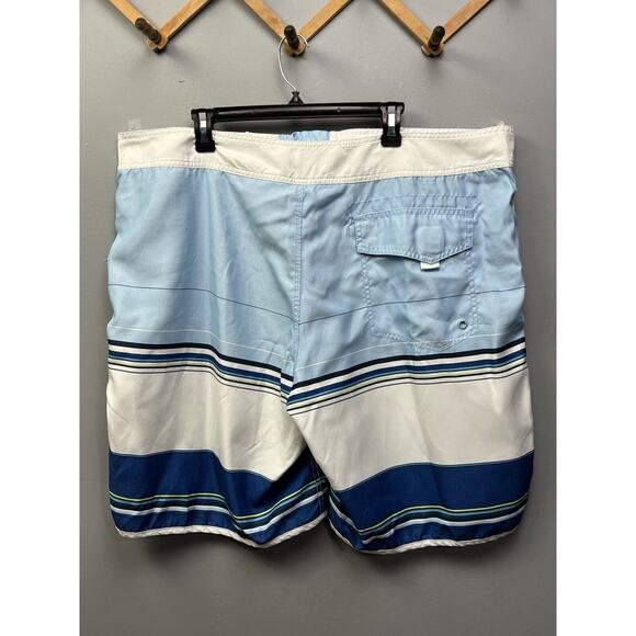 Old Navy Swim Trunks Mens size Shorts 2XL 100% Nylon Mesh Lined Blue Tropical - Picture 2 of 6